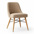 Sedia in tessuto con gambe in legno