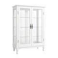 Vetrina in Legno con Ante in Vetro Bianco