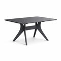 Tavolo rettangolare in legno composito nero 120x80x74 cm