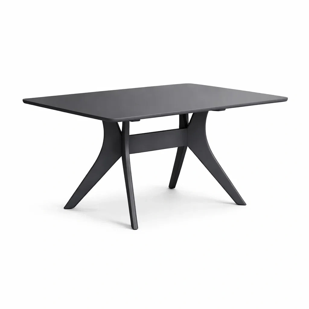 Tavolo rettangolare in legno composito nero 120x80x74 cm