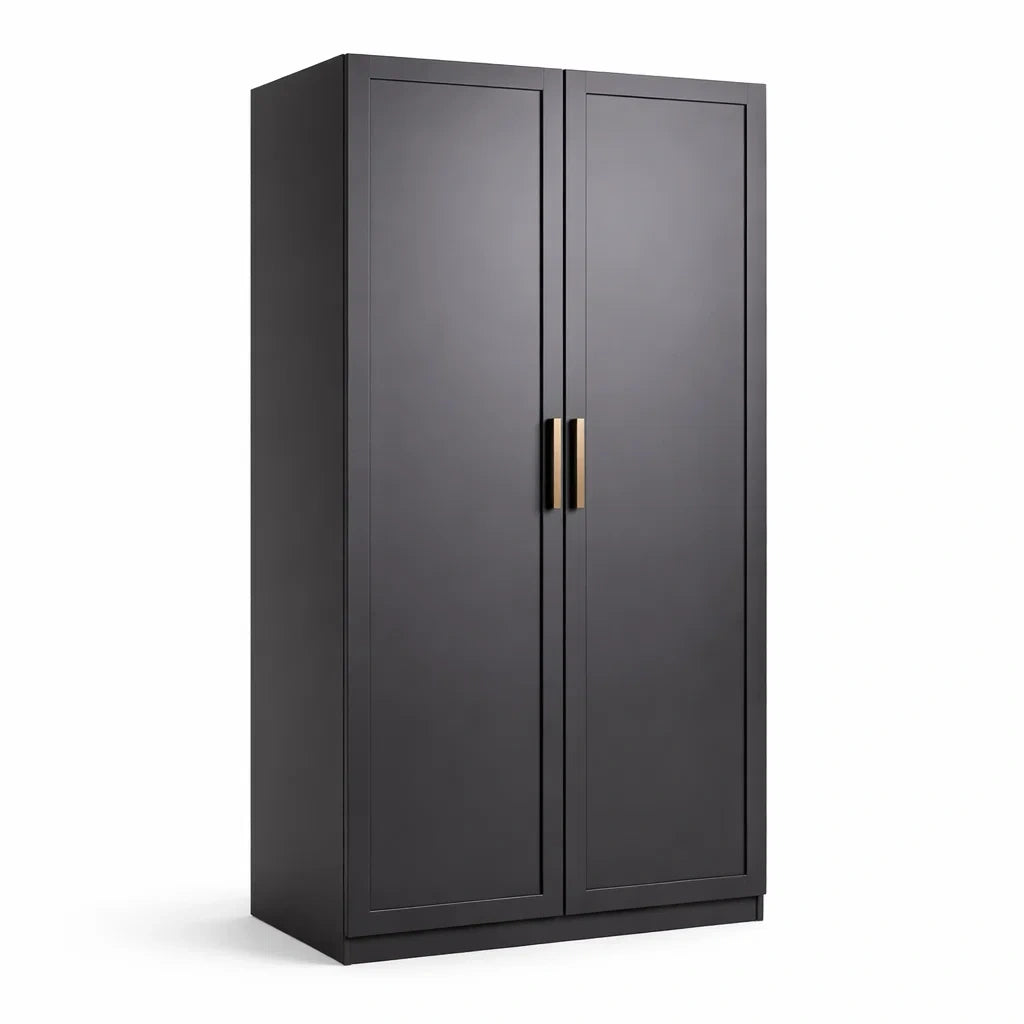 Armadio a due ante in legno composito nero