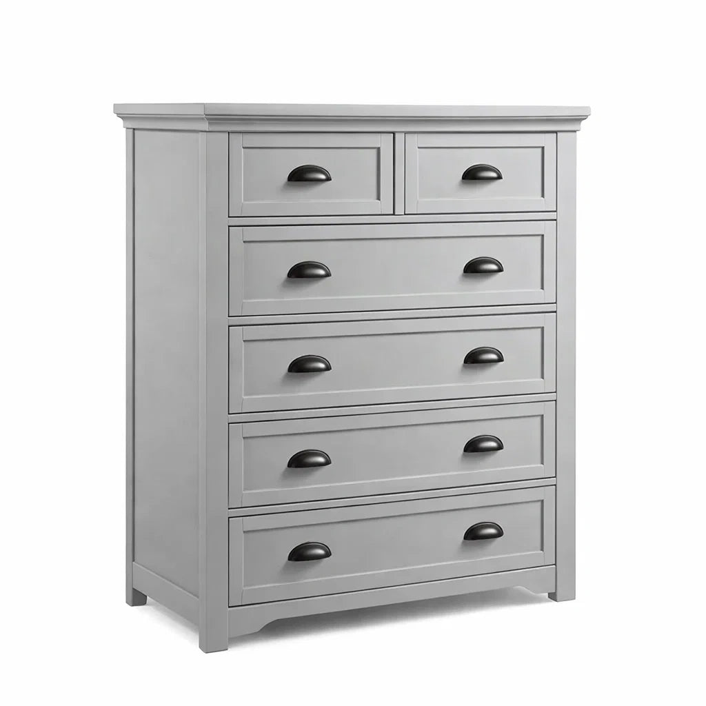 Cassettiera in legno grigio a 5 cassetti