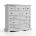 Cassettiera in legno massiccio con 10 cassetti Bianco