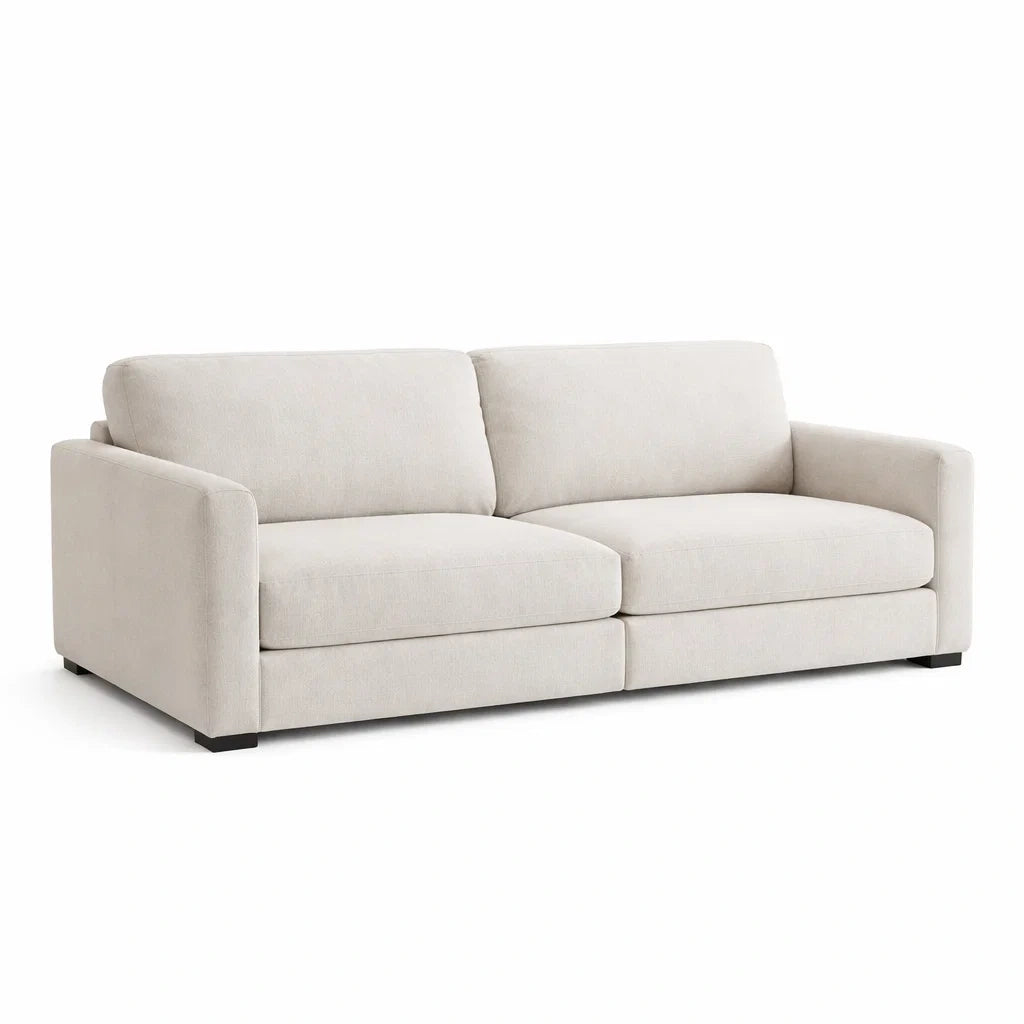 Divano tre posti in tessuto beige