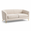 Divano in Tessuto Beige con Gambe in Metallo