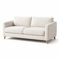 Divano 2 posti in tessuto poliestere beige con gambe in legno