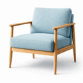 Poltrona in legno e tessuto azzurro 75x78x76 cm