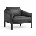 Poltrona in Pelle PU Nera con Struttura in Legno Massello